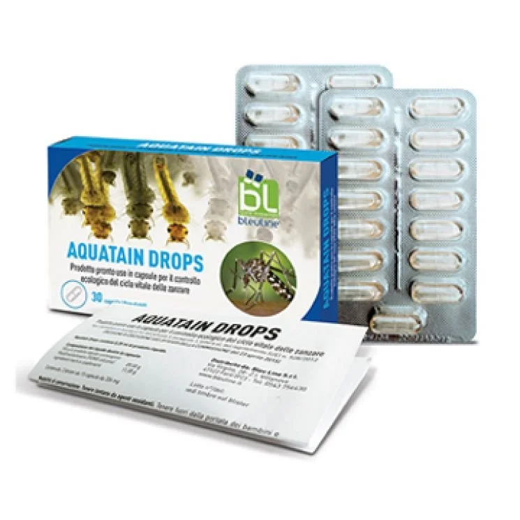 Aquatain Drops Capsule - larvicida Controllo Zanzare Biodegradabili Eco Friendly