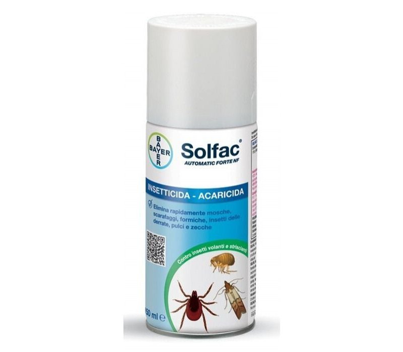 Solfac Automatic Forte 150 ml – Aerosol Insetticida Bomboletta Autosvuotante per Insetti Striscianti e Volanti