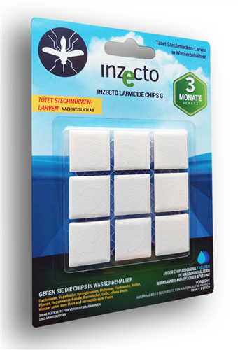 COMPRESSE LARVICIDA ANTIZANZARE INZECTO - PROTEZIONE 3 MESI, confezione da 9 pezzi