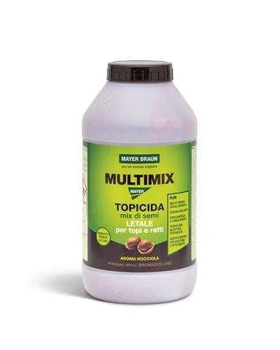 Multimix 1,5 kg – Esca Rodenticida Professionale in Cereali Aromatizzata alla Nocciola con Bromadiolone