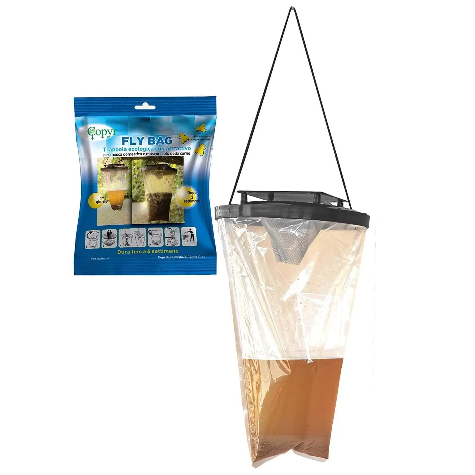 Trappola per Mosche Fly Trap Ex Red Top – Attira e Cattura le Mosche in Modo Naturale ed Efficace