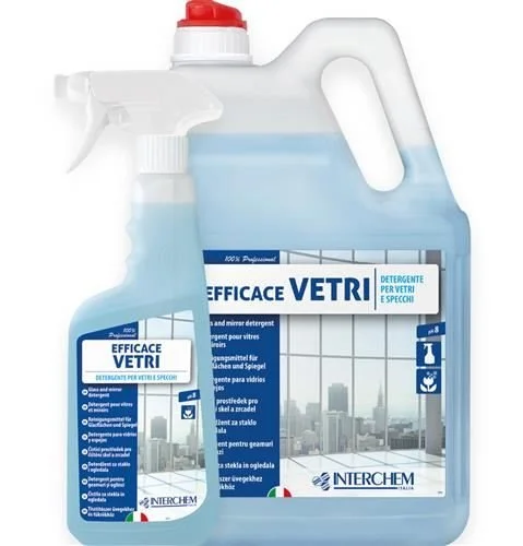 Efficace Vetri 750 ml – Detergente Pronto all’Uso per Vetri, Specchi e Cristalli