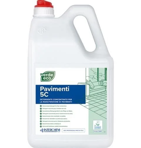 Verde Eco Pavimenti 5C 5 L – Detergente Manutentore 5 Volte Concentrato per Pavimenti Lavabili