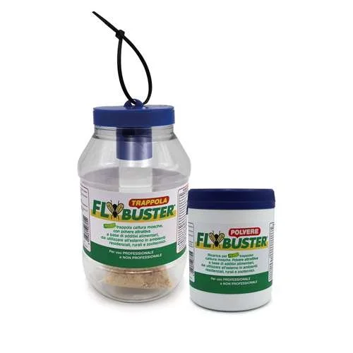 Flybuster Mini per Mosche – Trappola Pronta all’Uso con Esca Attrattiva Naturale