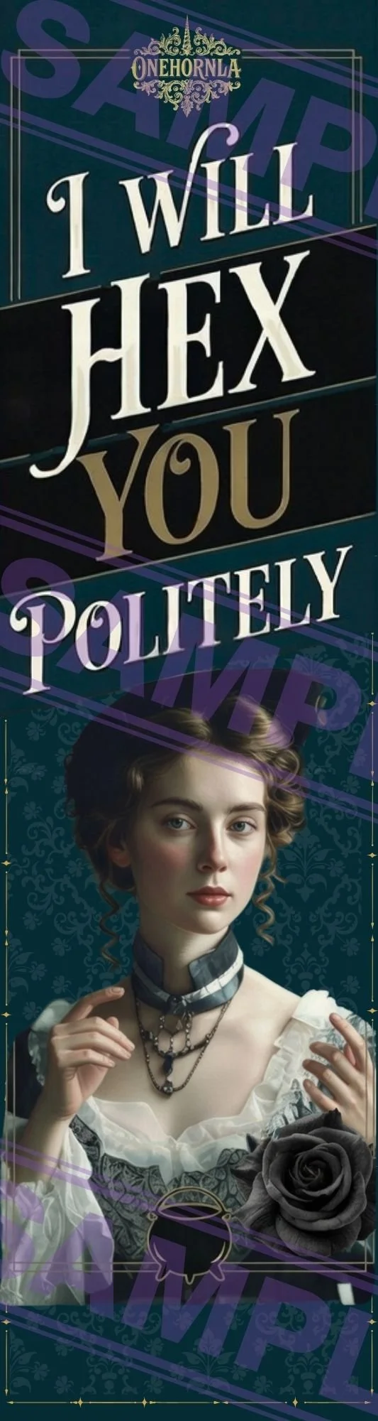 "I Will Hex You Politely" – Handmade Witchy Bookmark