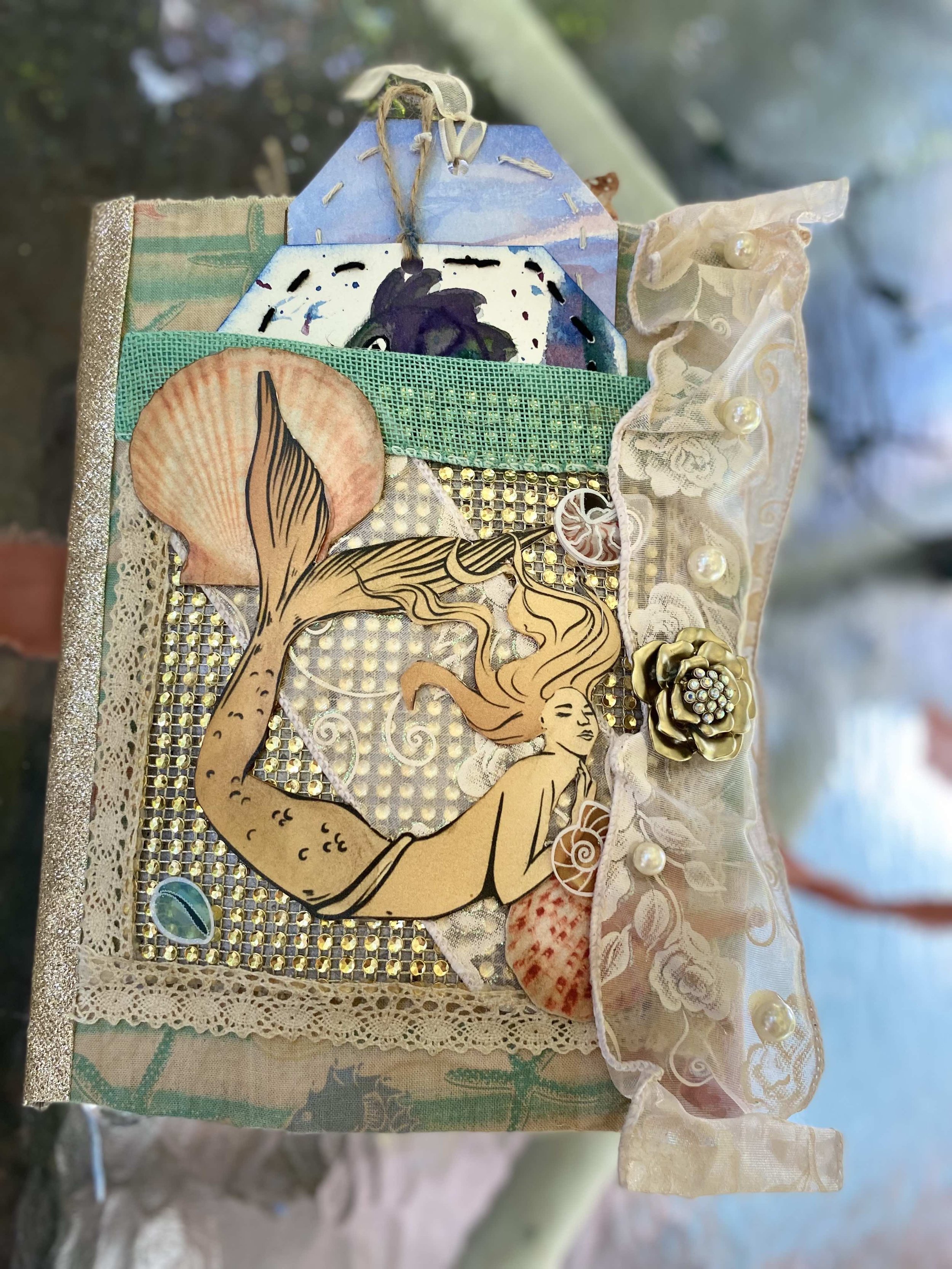 Mermaid cave cover junk journal Onehornla