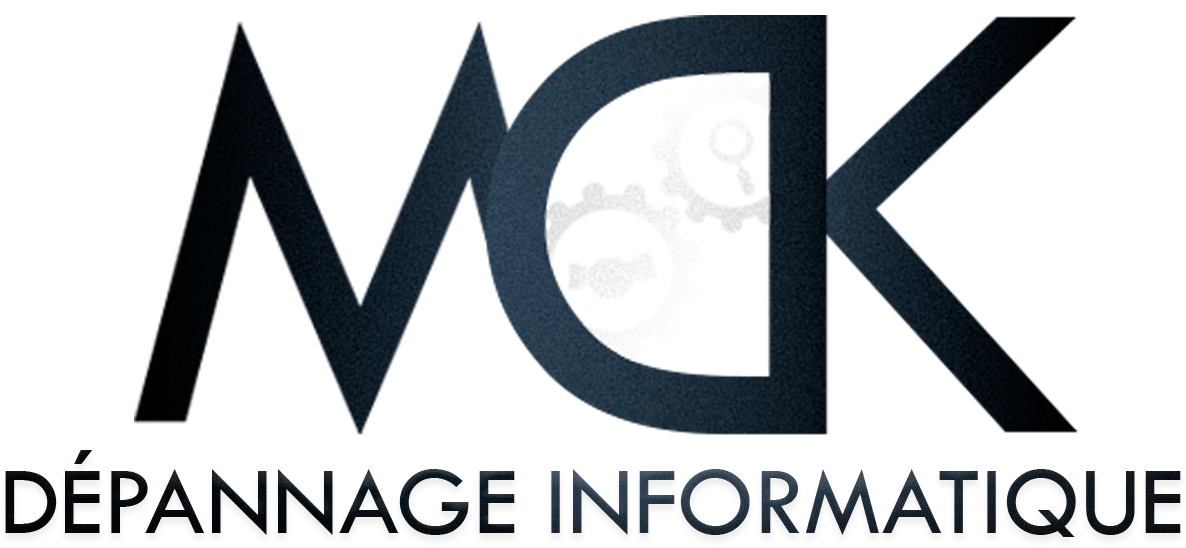Logo de Dépannage Informatique avec le mot 'MIX' stylisé en grand et un symbole de réparation d'ordinateur au centre.