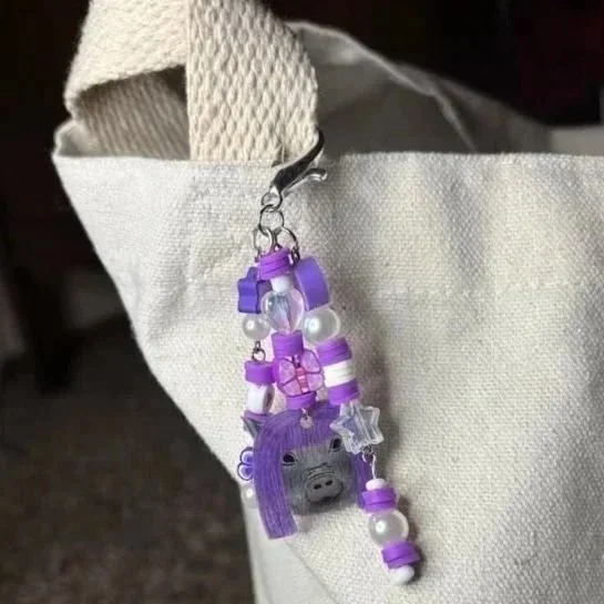 Pig in a Wig Keychain