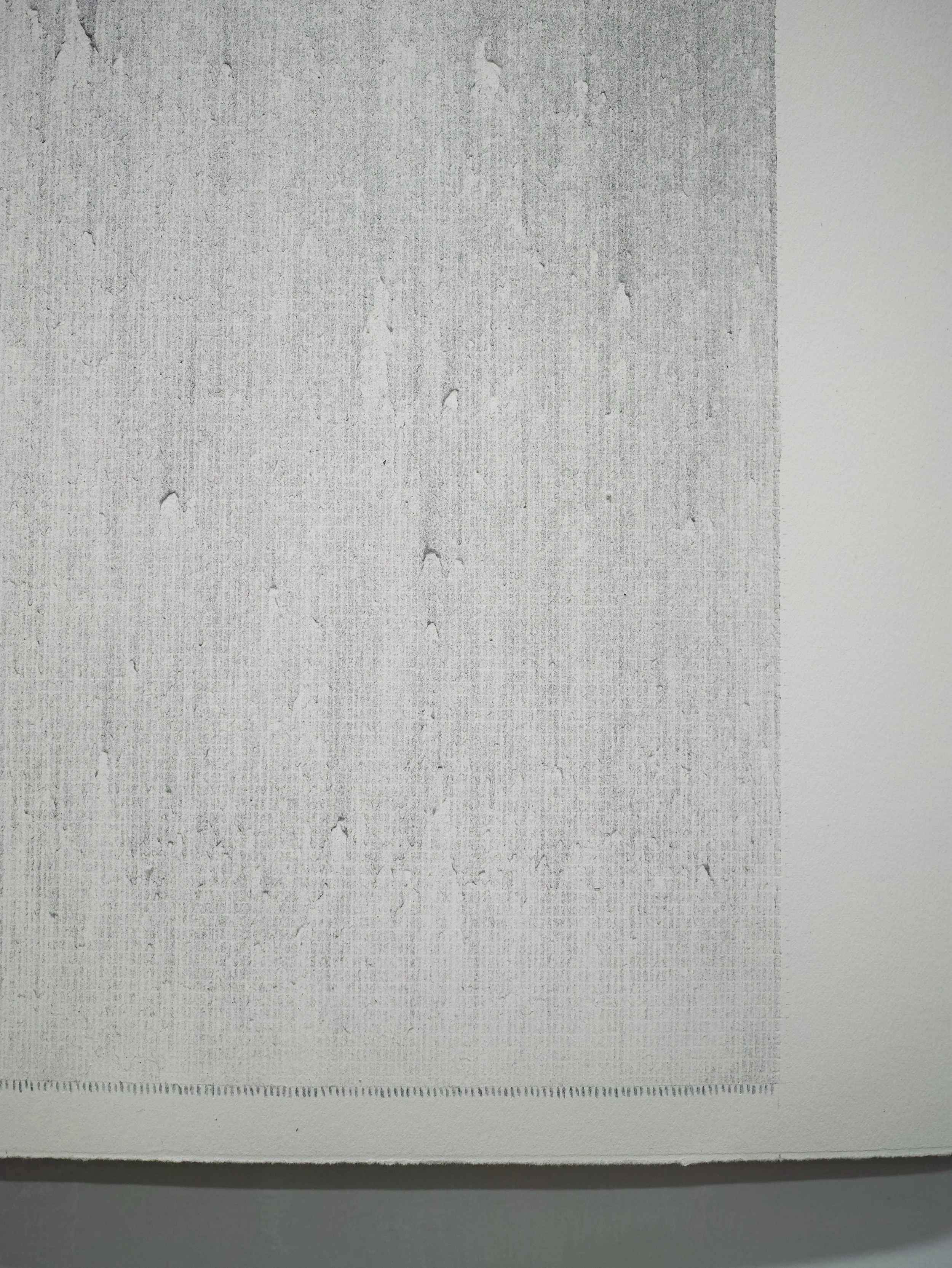 Detail of a large scale abstract drawing made with pencil, colored pencil and charcoal.