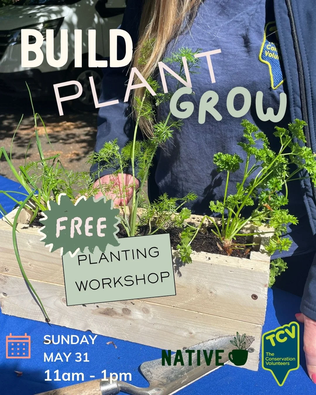 BUILD PLANT GROW: a hands-on workshop with the Conservation Volunteers 🌱🔨

The building time slots have sold out - however there&rsquo;ll still be some activity to get involved in for passers by. 

We&rsquo;ve seen some crazy demand for this - chec