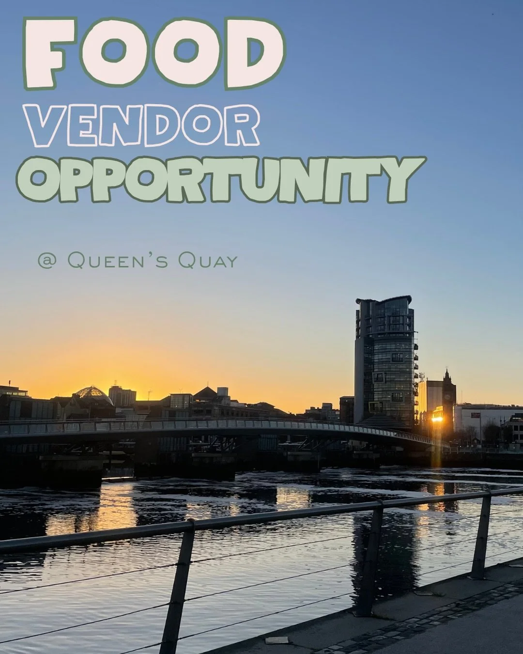 Looking for a new venture?? Somewhere to try out a new idea?? Somewhere to expand your audience??

Join us at Queen&rsquo;s Quay and share our lovely space - you&rsquo;ll have some fun neighbours who can keep you fuelled ☕️

Interested? Get in touch 