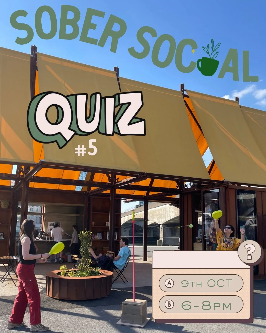 🥁🥁🥁 The Quiz is back!!!!

The perfect way to get out of the house, meet new people and flex your trivia knowledge (or learn a thing or two)!!!

&bull; Dm to book on MIXER team table to meet new people 
&bull; Dm to book your team (include number o