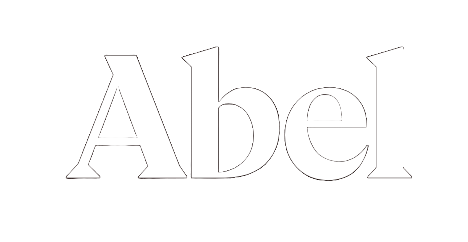 The name 'Abel' in white text on a black background.