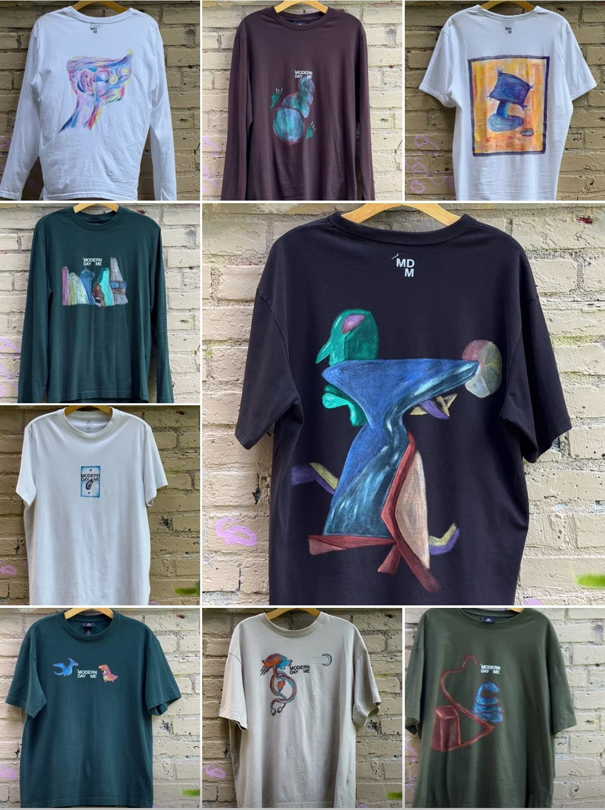 Icon of a clothing hanger with a T-shirt, in gold color, on a black background.