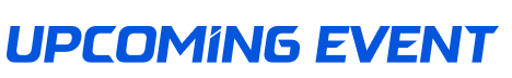 Text reading 'Upcoming Event' in bold blue and black letters.
