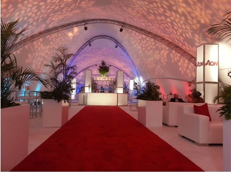 Interior view of the PTIX Pavilion at Clearwater Beach, Bermuda, showcasing event-ready space and venue features.