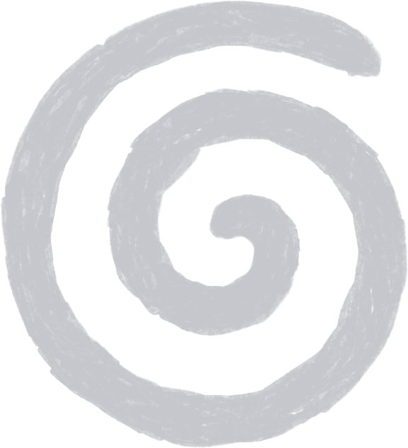 Black background with a gray spiral shape.