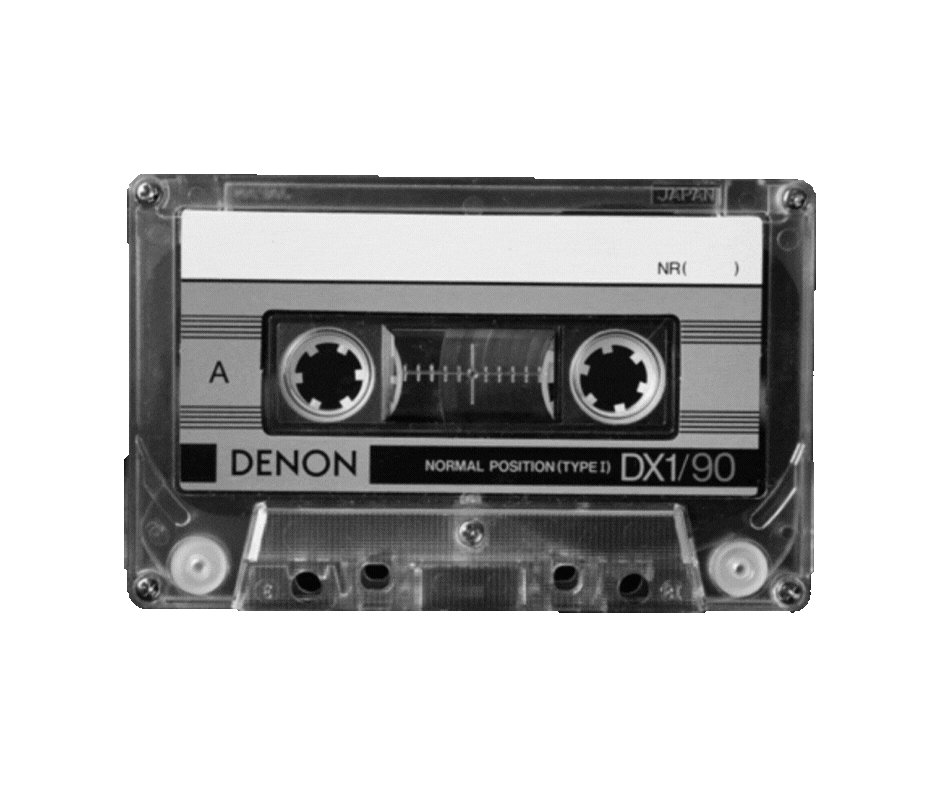 A black and white image of a cassette tape labeled 'DENON DX1/90', with the label indicating 'Normal Position' and 'Type II'.