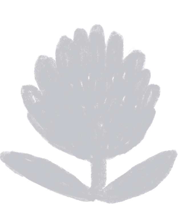 Silhouette of a flower with leaves