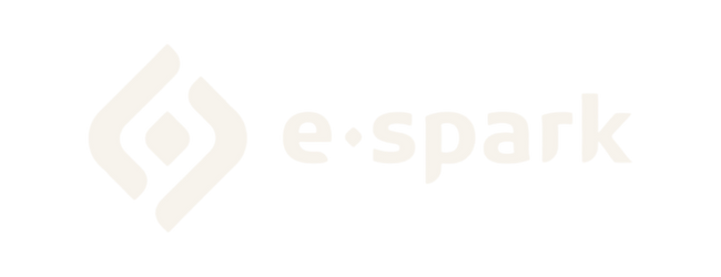 E-spark logo featuring a stylized geometric symbol next to the text 'e.spark'.