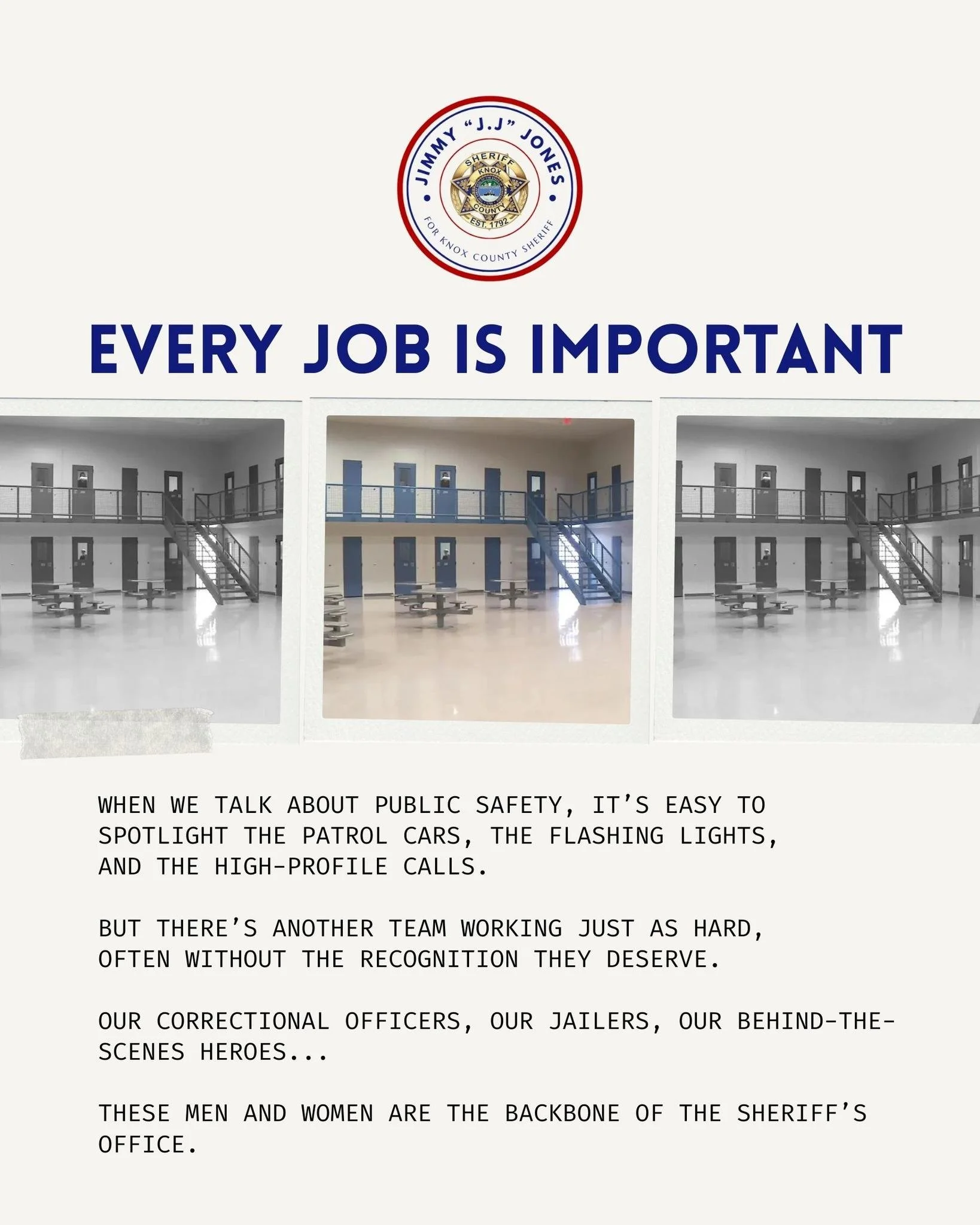 When we talk about public safety, it&rsquo;s easy to spotlight the patrol cars, the flashing lights, and the high-profile calls. But there&rsquo;s another team working just as hard, often without the recognition they deserve.

Our correctional office