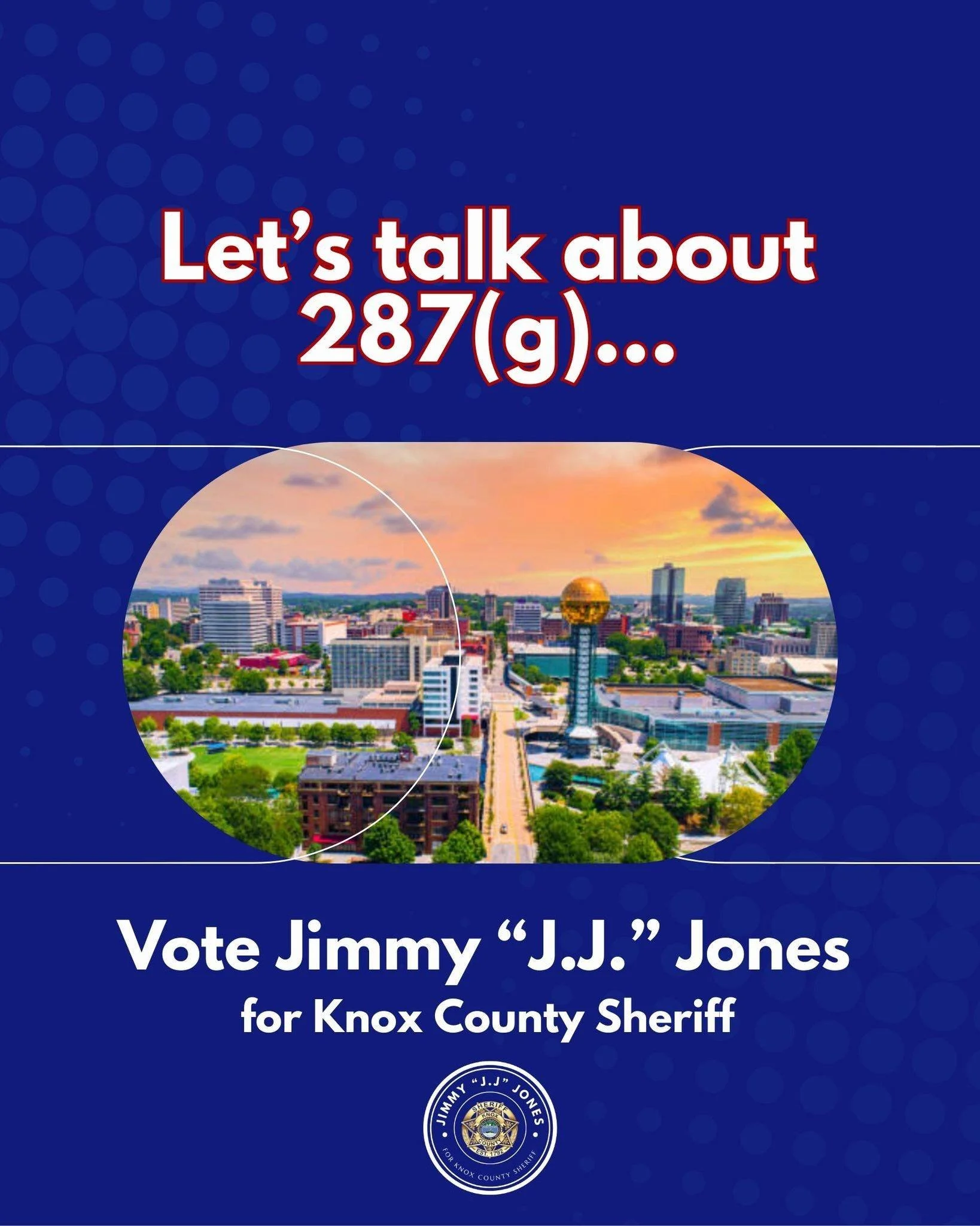 Let&rsquo;s Talk About 287(g)

287(g) was approved for Knox County while I was Sheriff. I supported it then, and I support a responsible version of it now.

But let me be clear about how I believe it should work.

I would implement what&rsquo;s calle