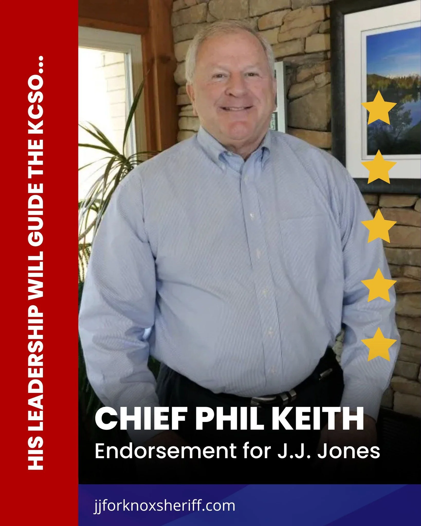 Endorsement for J.J. from Chief Phil Keith!

I am honored to have the support of Chief Phil Keith, a man who dedicated nearly 35 years of service to the Knoxville Police Department, including 16 years as Chief of Police.

Chief Keith recently shared 