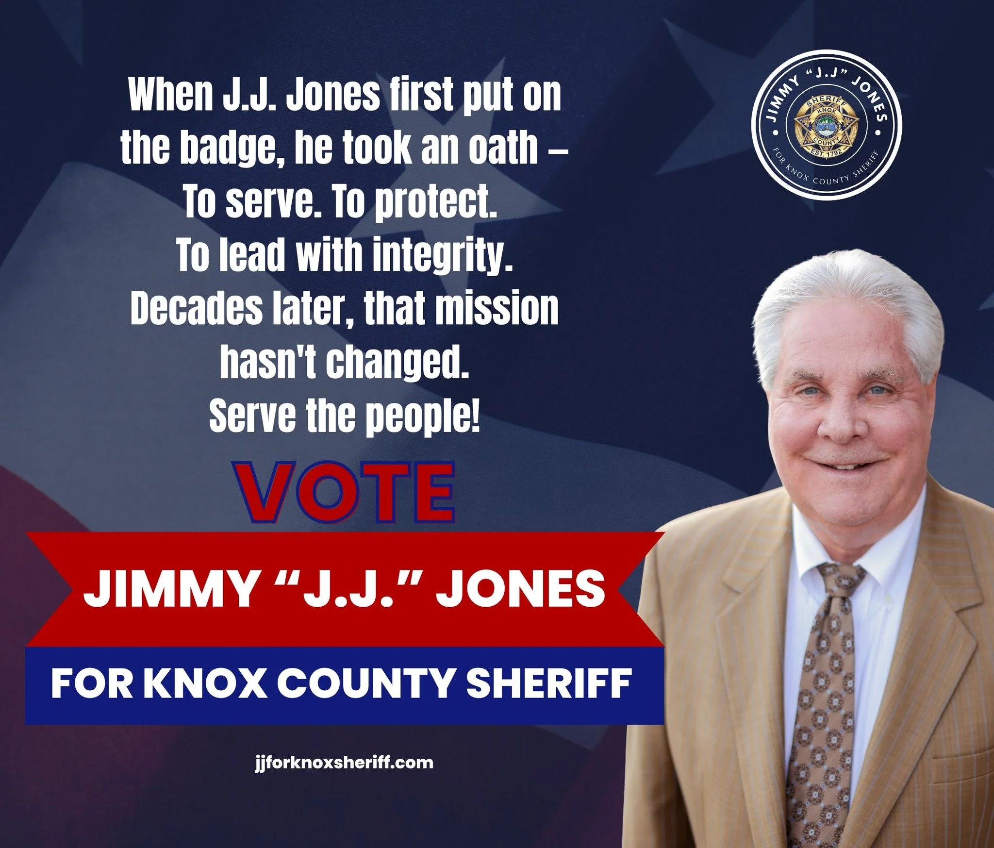 When J.J. puts on the badge, it has always meant one thing &mdash; protect and serve.

Not just words, but a responsibility he has carried throughout his entire career. Protecting families. Standing up for victims. Holding criminals accountable. Serv