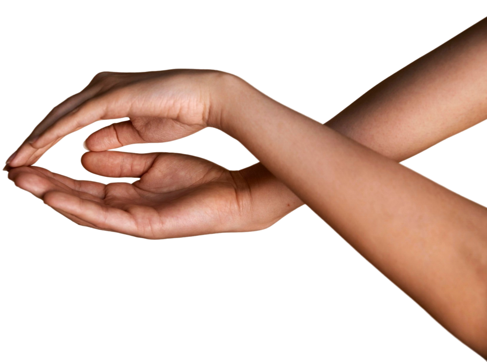 Due mani una sopra l'altra, con le dita che formano un cerchio.