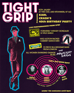 Tight Grip: Karl crash’s 40th birthday bash