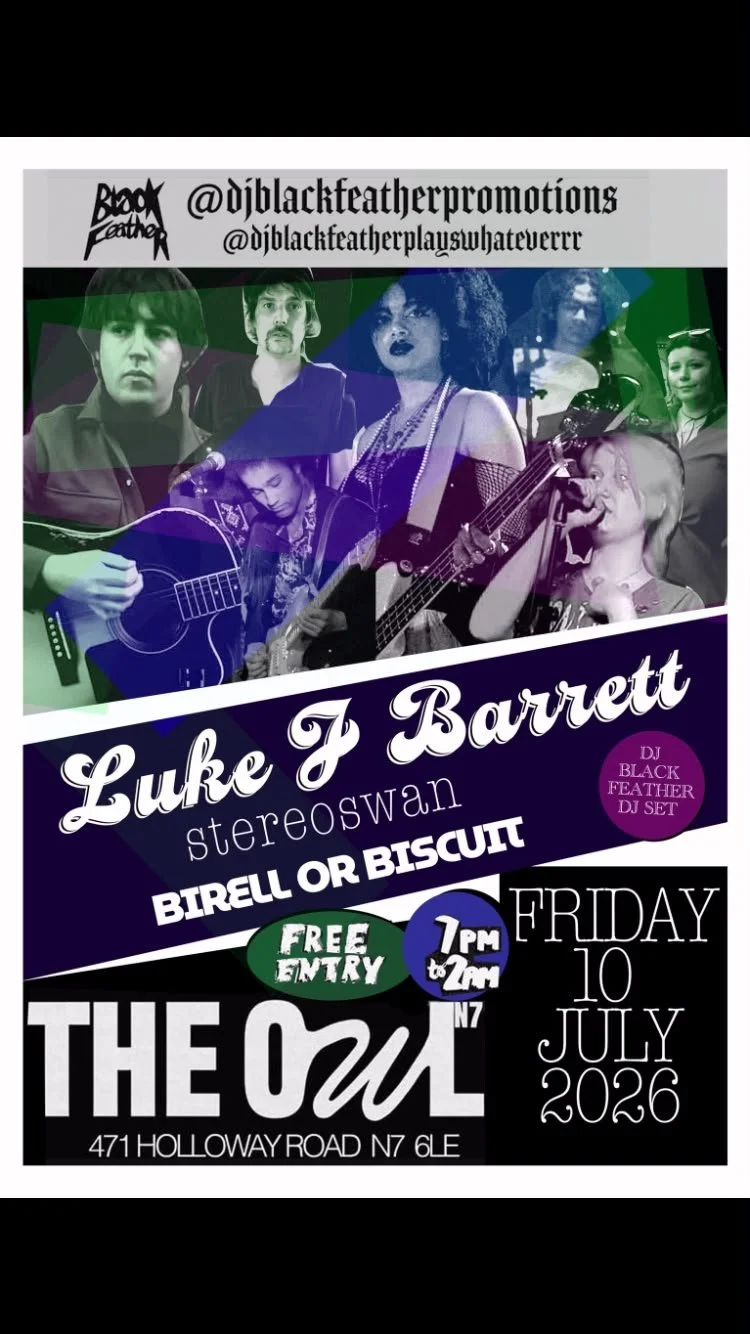BLACK FEATHER PROMOTIONS PRESENTS; LUKE J BARRETT + SUPPORT FROM STEREOSWAN &amp; BIRELL OR BISCUIT