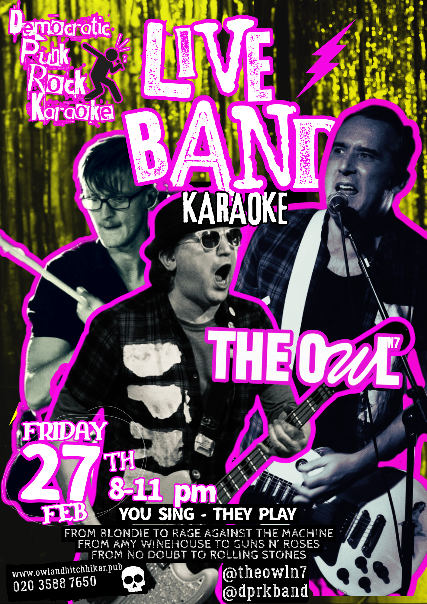 D.P.R.K LIVE BAND KARAOKE: YOU SING THEY PLAY — The Owl