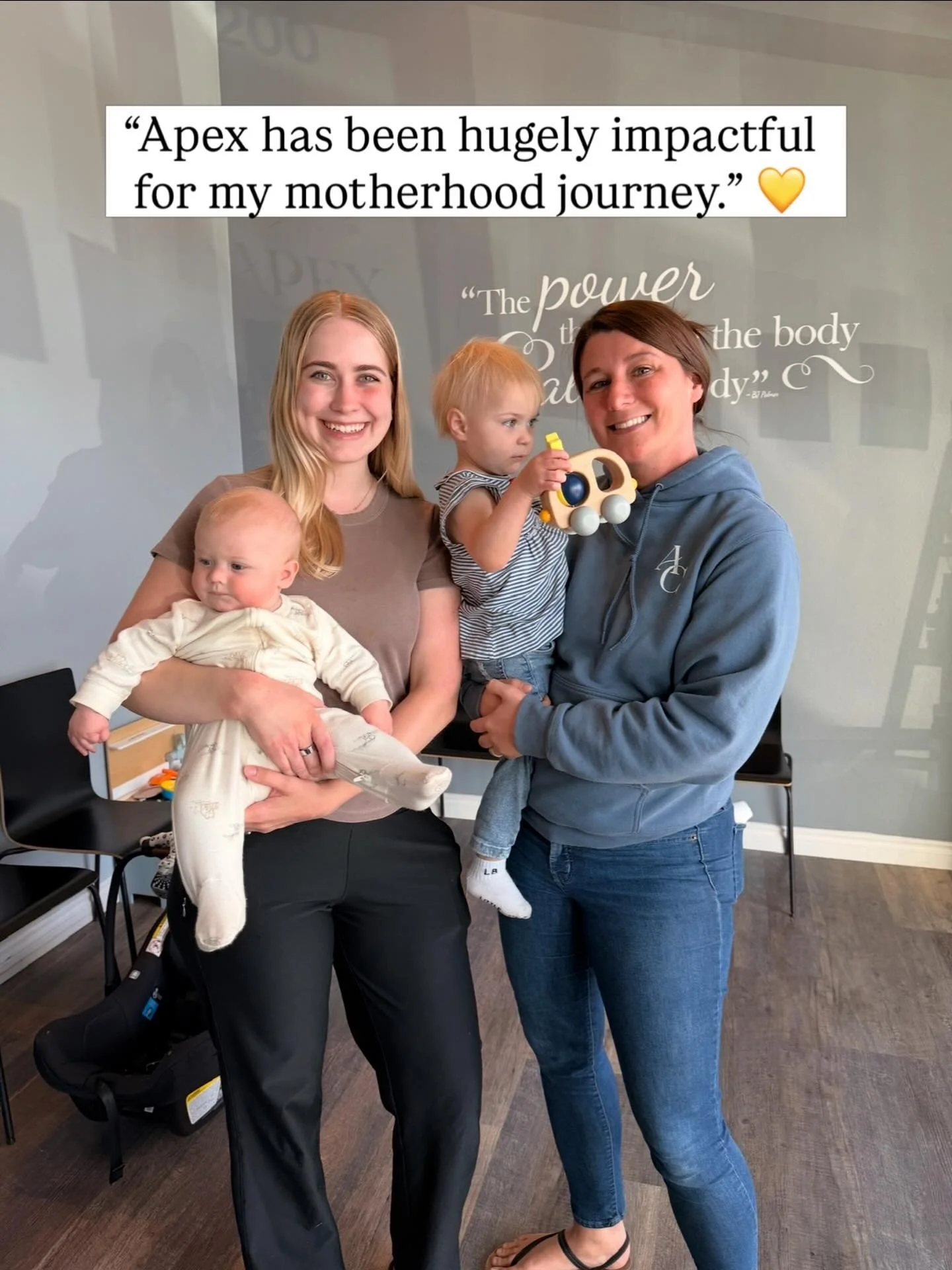 A recent testimony from one of our amazing Apex mamas, Annie: 🫶🏽

&ldquo;Apex was recommended to me when I found out my first baby was frank breech at about 36 weeks pregnant. I was met with a team who listened, trusted my instinct and supported me