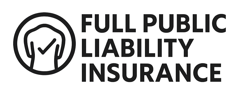 Full Public Liability Insurance logo featuring a checkmark inside a circle with hands forming a protective gesture.