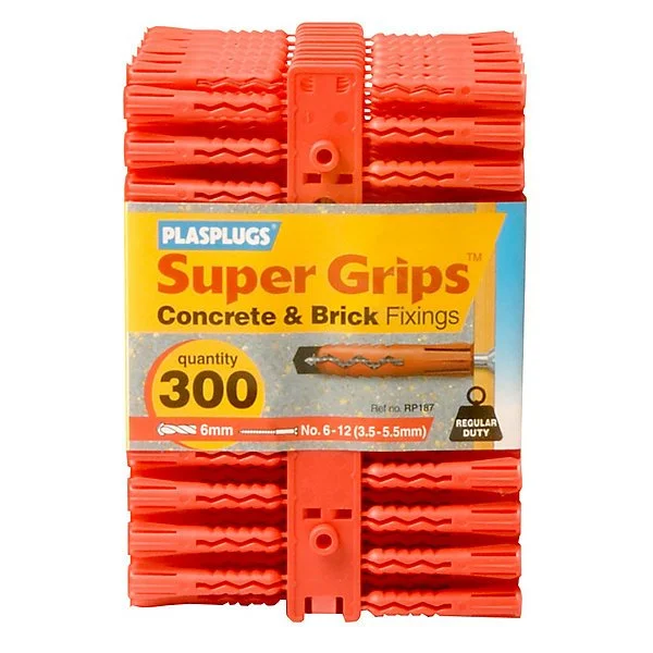 plasplugs-super-grips-red-plastic-wall-plug-dia-6mm-l-38mm-pack-of-300~5010047101870_01c_bq