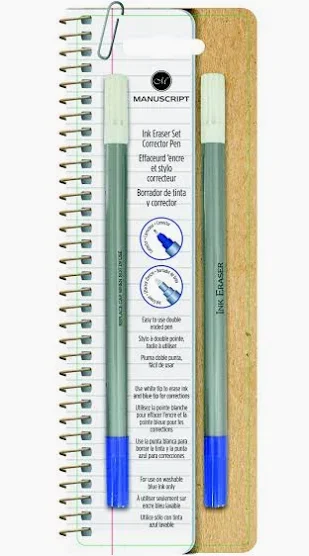 Manuscript Ink Eraser Corrector Pens - Twin Pack