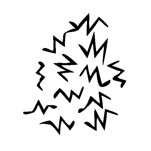 Abstrakte schwarze Zickzack-Linien in unterschiedlichen Größen und Richtungen auf hellem Hintergrund.