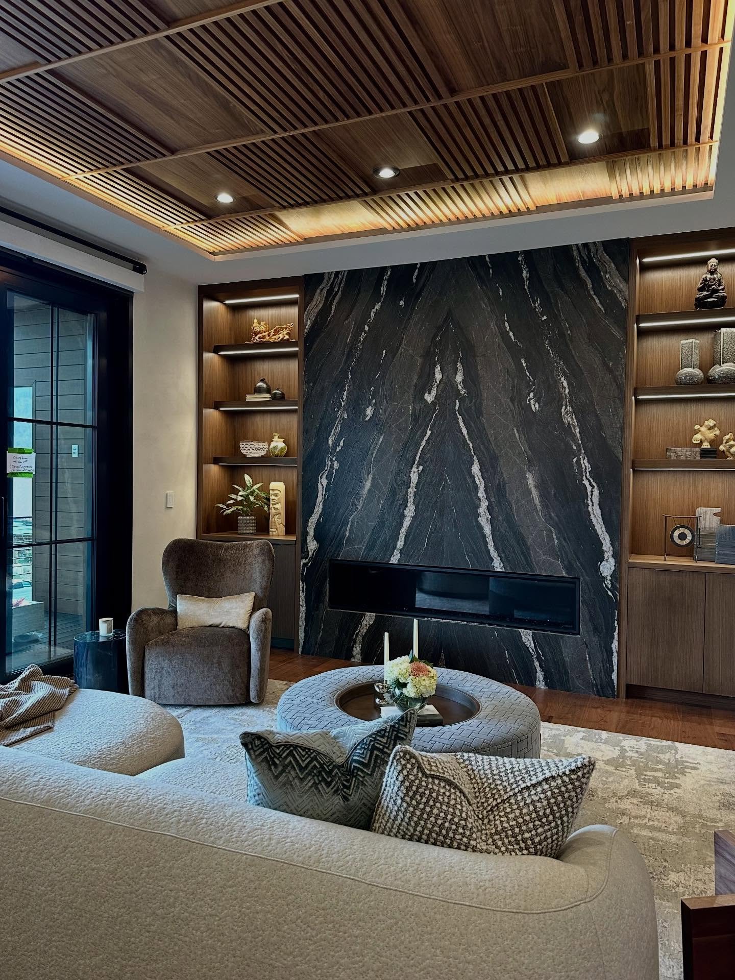 Scenes from our Sylva install &mdash; where layered textures, refined materials, and thoughtful details come together exactly as envisioned for our client. 

@glennwoodcustombuilders @orlingfinishes @mountainmarble @advancecabinetry @arborzenhardwood