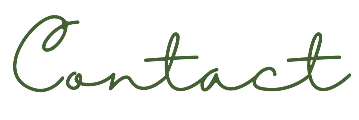 Cursive logo of the word "contact" as a header on the contact page