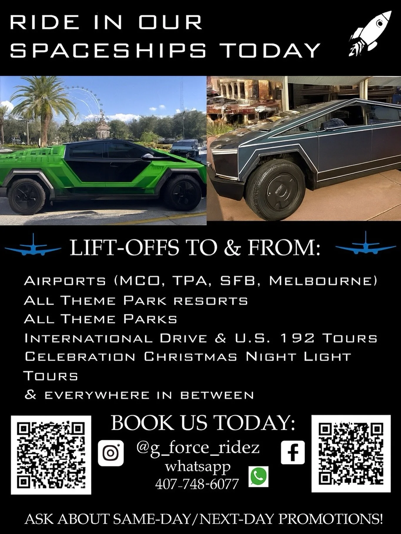 Call/Book us today, specials in the newest truck until Nov 25th!