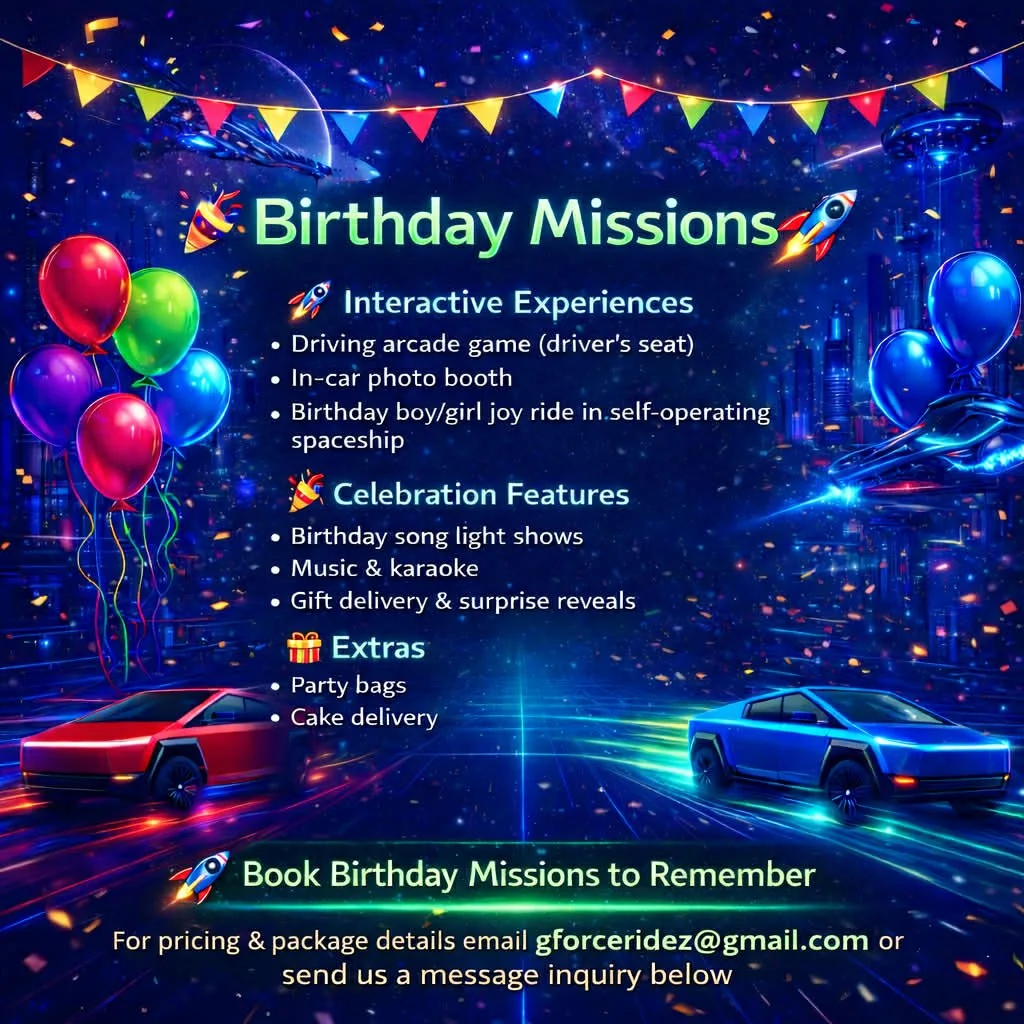 Orlando Birthday Party Ideas with Cybertruck visits