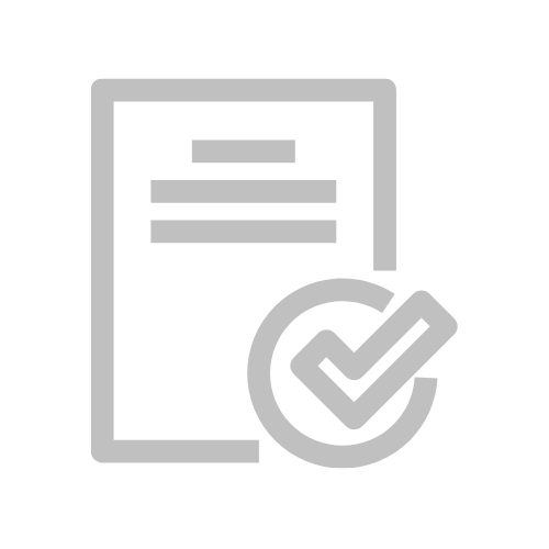 Icon of a document with a checkmark overlay, symbolizing approval or verification.