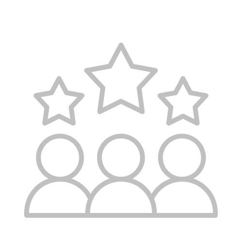 Icon representing three people with three stars above their heads
