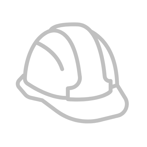 Outline drawing of a safety helmet or construction hard hat.