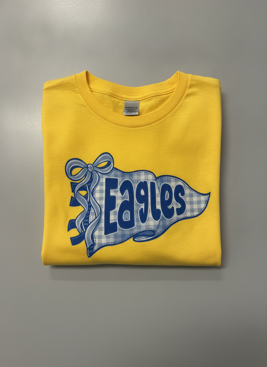 Yellow Gildan Soft Style Eagles Tee