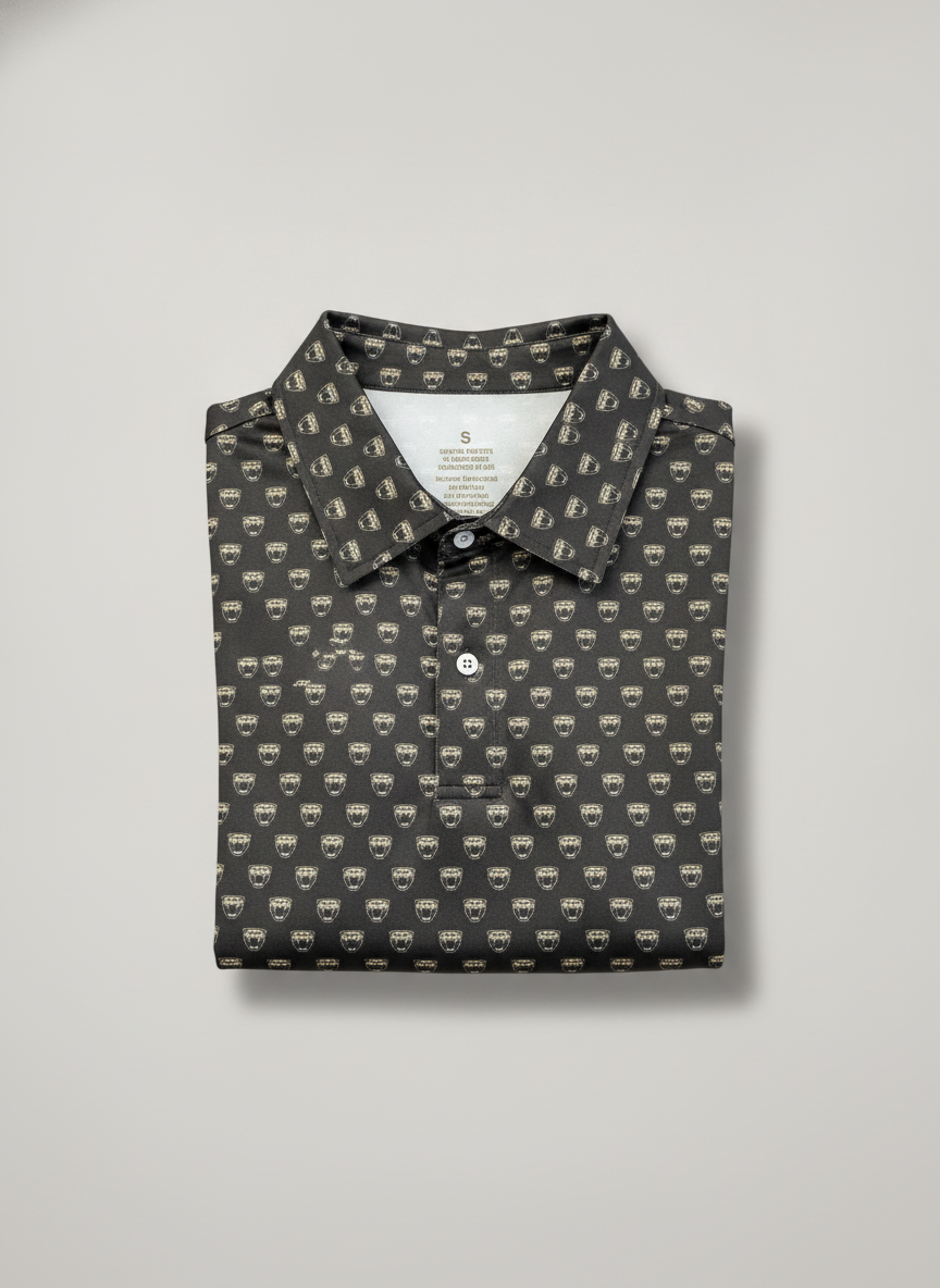 Black Polo with Gold Bearcats Design