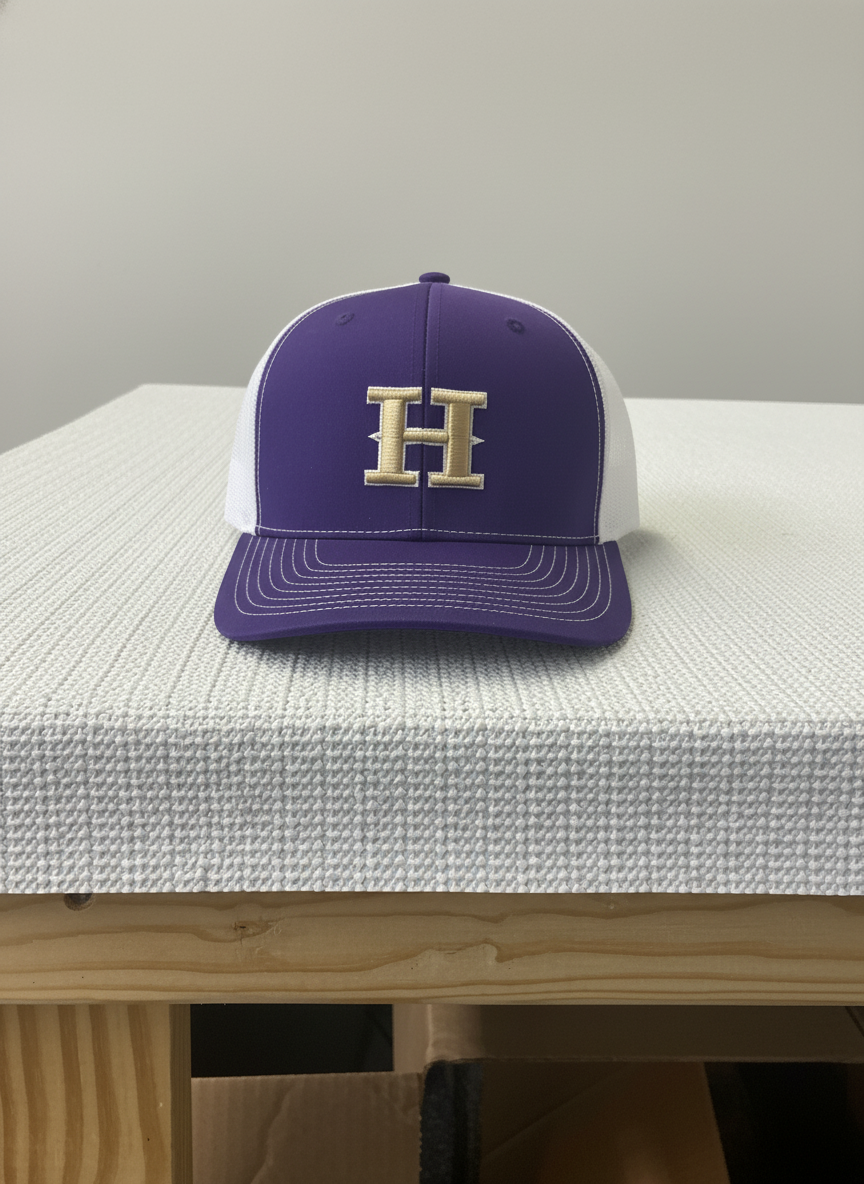 Richardson 112 Snapback Hat - Purple & White