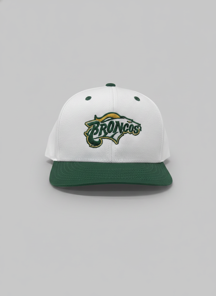 Richardson 112 Snapback Hat - White with Green Bill