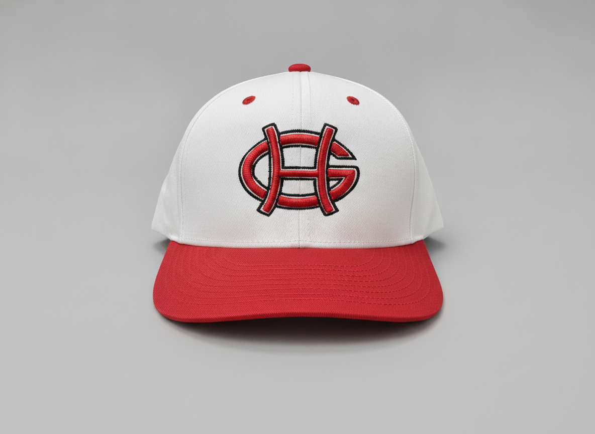 Champro SnapBack Cap - White with Red Bill