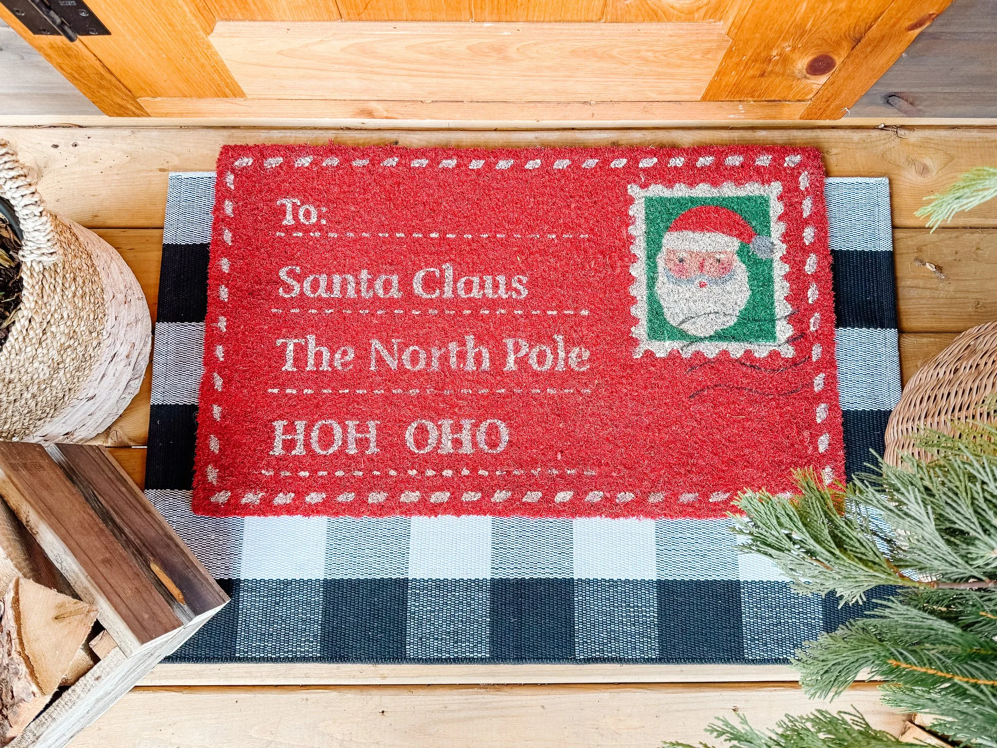 SANTA RED DOOR MAT LAYERED BUNDLE